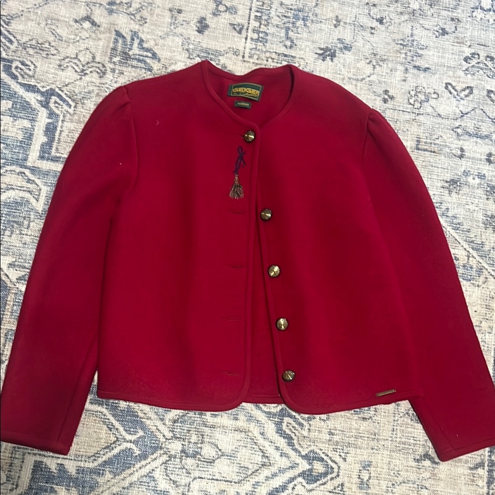 Vintage Geiger Red Blazer Wool Jacket